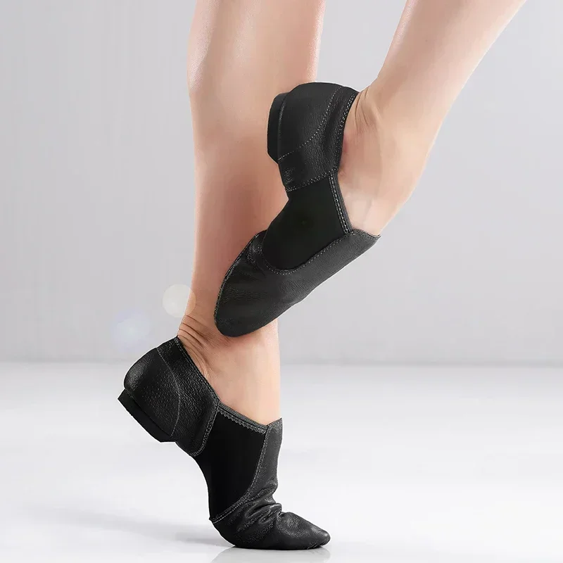 Scarpe da ballo jazz in vera pelle per ragazze Donne Scarpe da jazz con suola antiscivolo nera marrone chiaro Scarpe da ginnastica da ballo per adulti Scarpa jazz di alta qualità