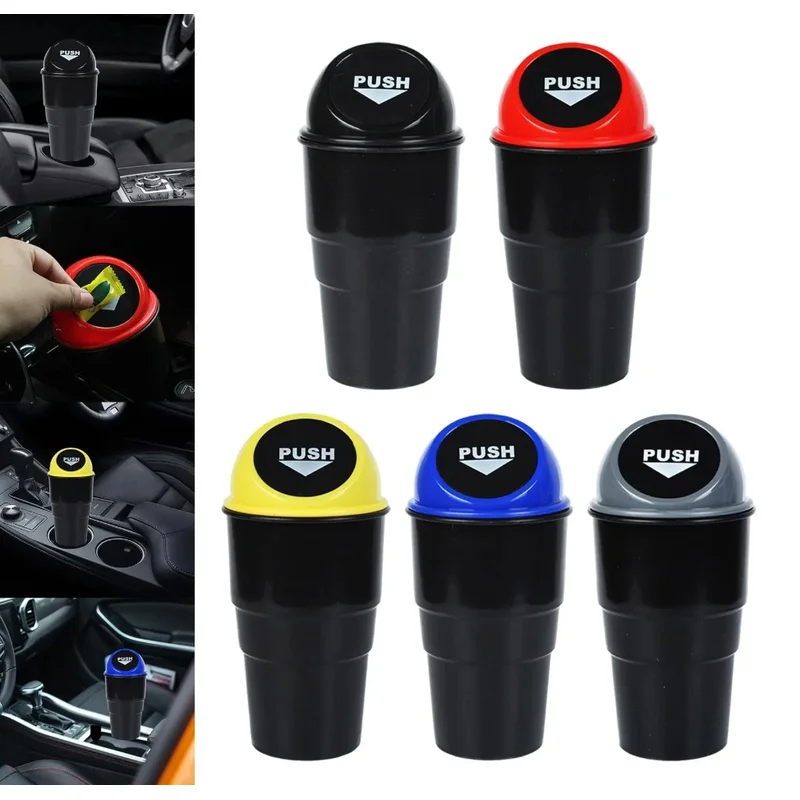 

Car Trash Can Car Mini Storage Bucket Interior Supplies A-grade Round Car Creative Trash Can Car Storage