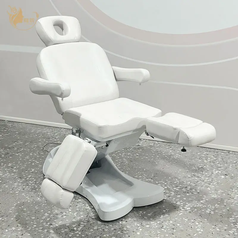 Electric 3 Motor Massage Bed With Metal Frame Folding Salon Table Synthetic Leather Headrest Armrests For Spa Beauty