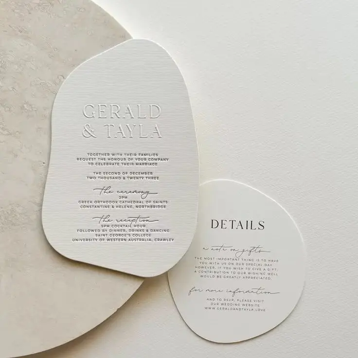 Customized Luxury Thick Thank-You Card Logo Embossed Personalized Business Card Shaped Cotton Art Paper Gift Card