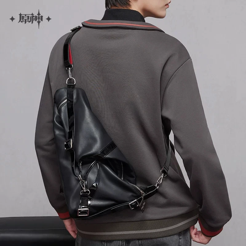 [Authentic] Genshin Arlechino Crossbody Bag Lin Cosplay Backpack PU Shoulder Bag Tote Bag Anime Acrylic KeychainChristmas Gift