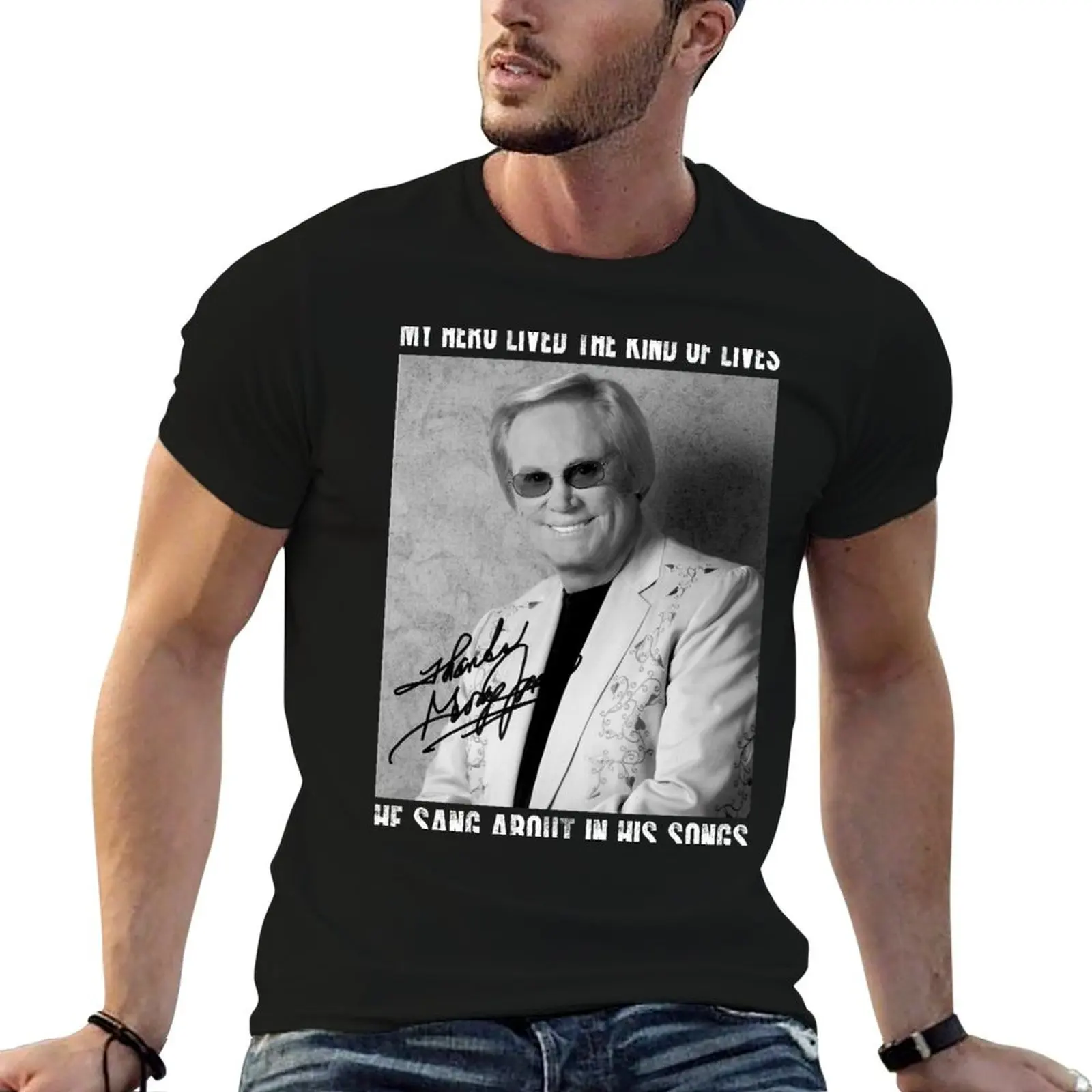 Graphic George Jones T-Shirt Big and Tall Gym T-Shirt
