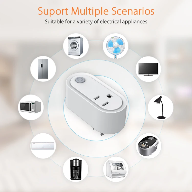 Tuya ZigBee Smart Wifi Plug 15A With Power Monitor Function Wireless Remote Control Socket Outlet