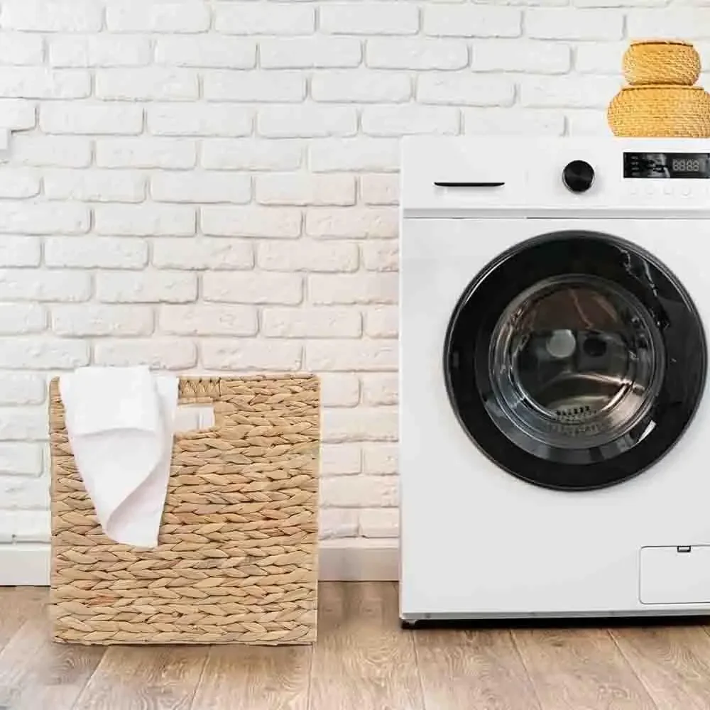 Water Hyacinth Storage Baskets, Wicker Storage Baskets for Shelves, Woven Baskets for Storage, Square Wicker Storage Basket for