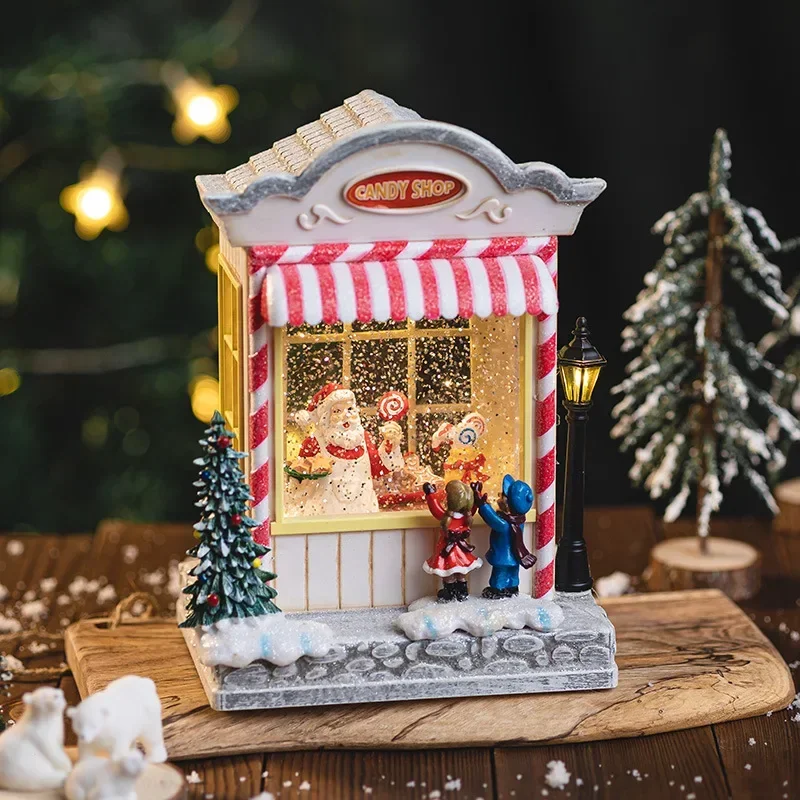 Santa Claus Music Box Snow Globe Christmas Snowfall Scene with Merry Melody Holiday Gift for Kids DecorGoods in stock