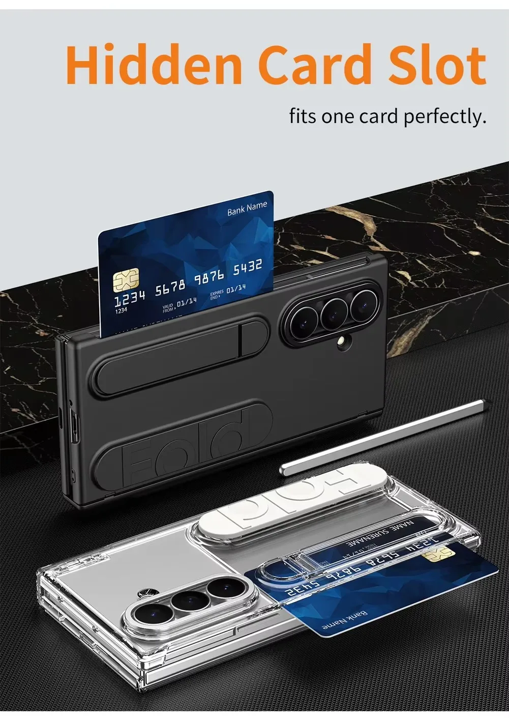 Shockproof Case Wrist Strap Kicktand Holder With Credit Card Slot Folding For Samsung Galaxy Z TriFold with Front Glass Protect