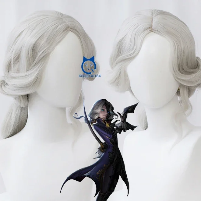 

Photographer Joseph Desaulniers Cosplay Wig Degree of Adaptability Anime IdentityV 50cm Silver Wig Heat Resistant Synthetic Wigs