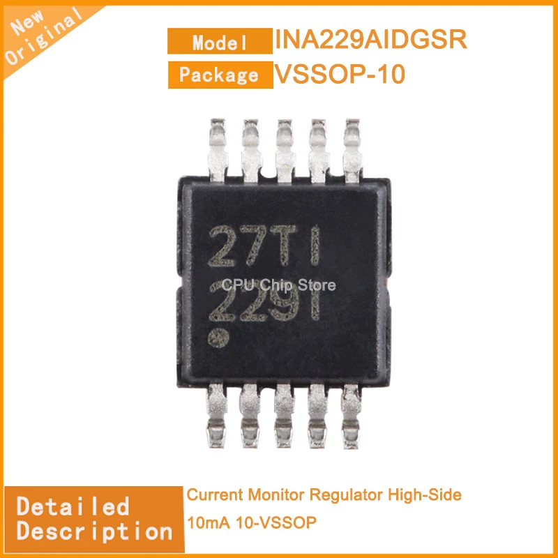 5Pcs/Lot  New Original  INA229AIDGSR  INA229 Current Monitor Regulator High-Side 10mA 10-VSSOP