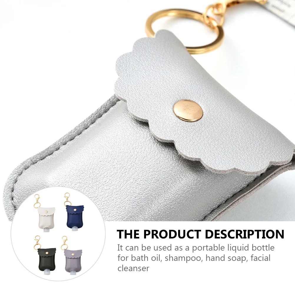 4 Stück Handflasche Mini 60 ml Flüssigkeitsbehälter Schlüsselanhänger Tragbarer Reise-Seifenspender Langlebiger Kunststoff Auslaufsicher Klar