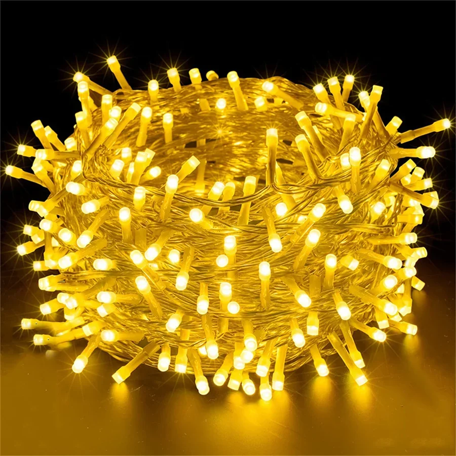 

Outdoor Christmas String Lights Outdoor 100M 200M 500M Wedding Party Trees Hanging Garland Light Plug in Fairy Light 8 Modes