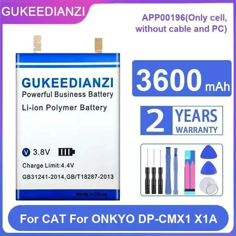 

Premium Replacement For Cat Onkyo DP-CMX1 X1A 3600Mah APP00196 Only Cell, Without Cable And PC MP3 MP4 Player Battery