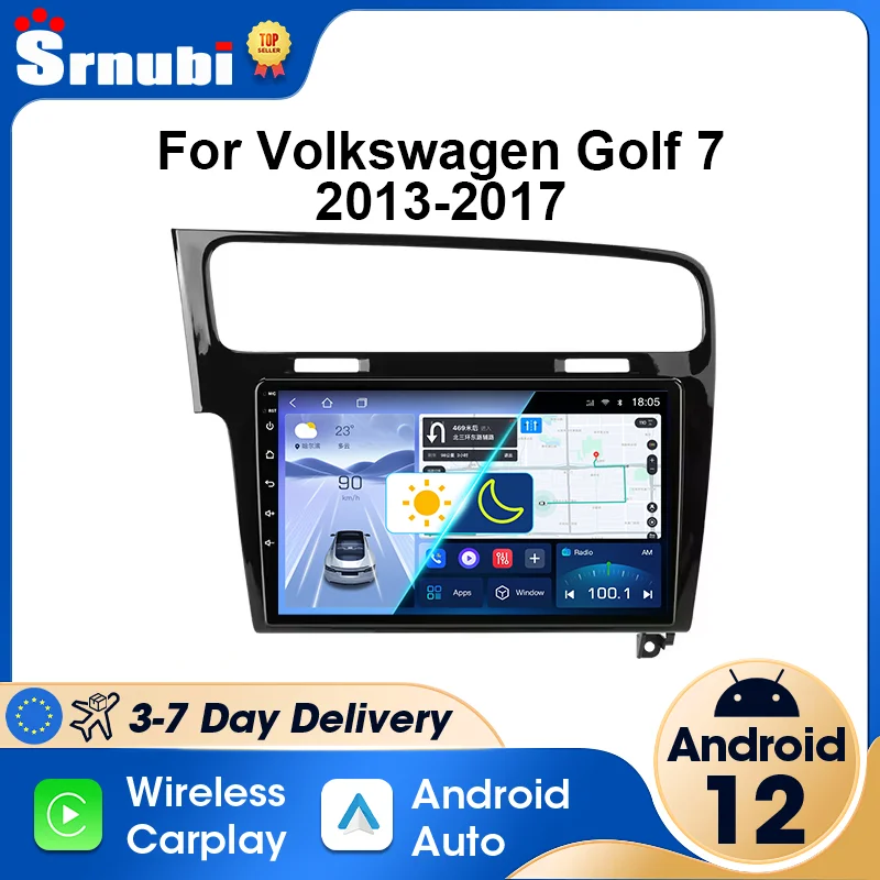 2 Din Android 12 Carplay Auto Car Radio for Volkswagen VW Golf 7 2013-2017 Multimedia Player Stereo Navigation GPS DVD Head Unit