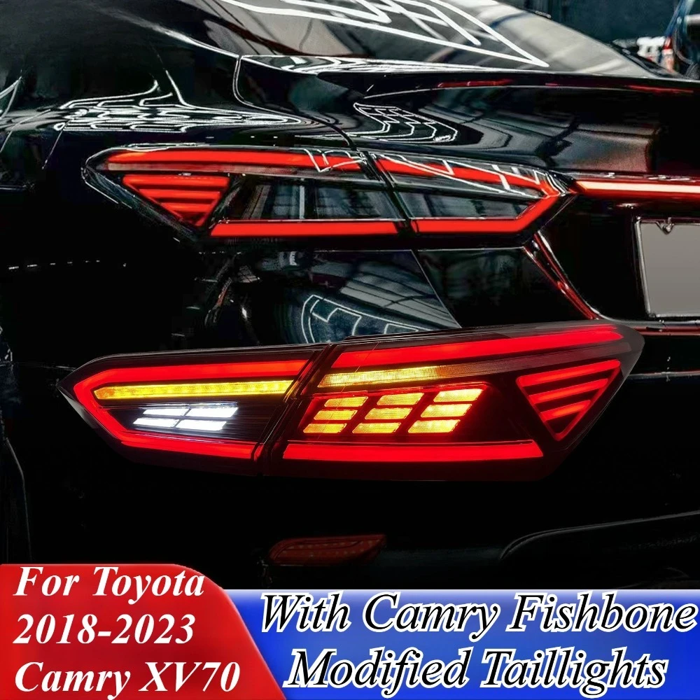 

Для Toyota Camry XV70 2018-2023 светодиодный задний фонарь в сборе, полный набор динамических указателей поворота DRL, обновление заднего фонаря автомобиля, запасные части