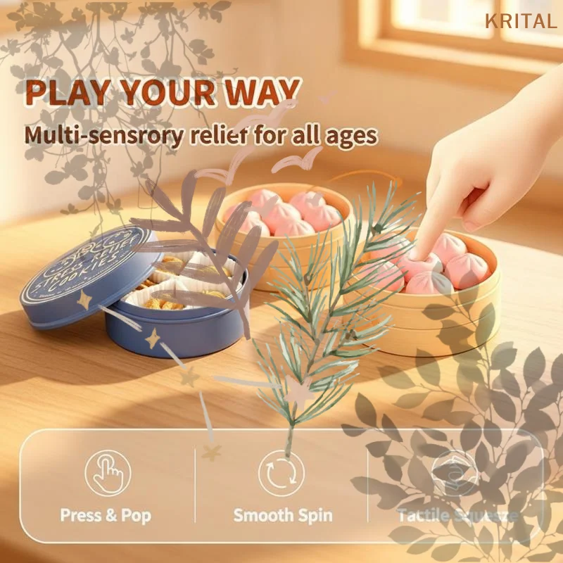 Finger Button Simulation Cookie Steamed: Buns Key Cap Clicker Fingertip Pressure Dumplings Keyboard Clicker Toy Pressable Keys