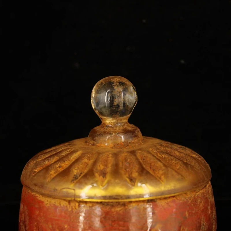 Exquisite Chinese old-style coloured glaze Buddhist relic jar