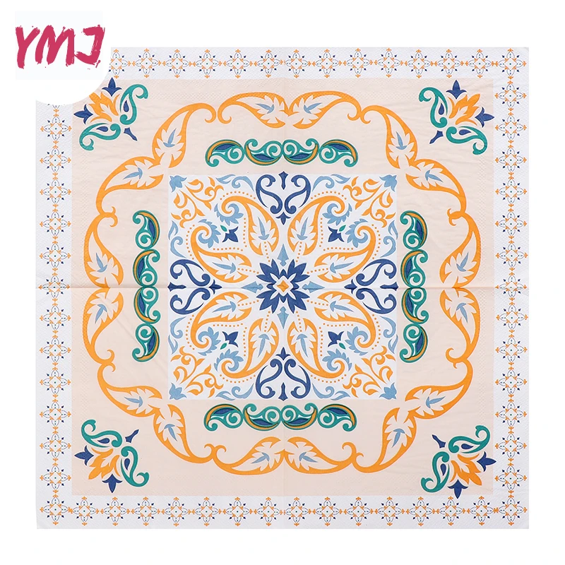 Servilletas con estampado exótico desechables, papel de comedor Original de paleta de madera, 20 piezas/pac de 2 capas, 33x33cm, para restaurante occidental y fiesta de cumpleaños