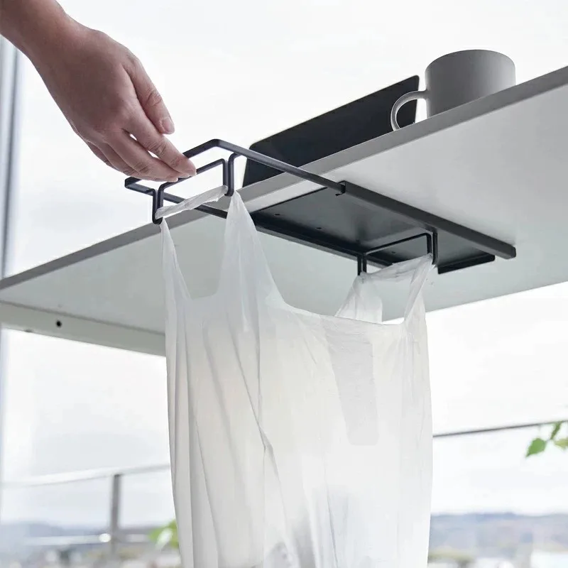 metallic-storage-holders-overhead-storage-rack-kitchen-garbage-bag-holder-retractable-holder-trash-bag-holder-desk-organizers