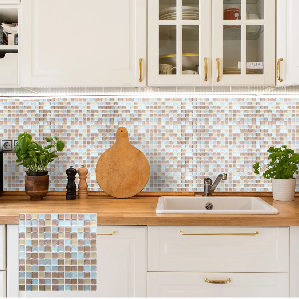 4/10pcs Crystal Drop Glue 3D Mosaic Tile Self-Adhesive Wall Stickers, Waterproof High Temperature Resistant Home Decoration image 3