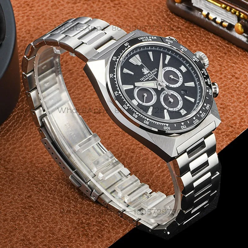 Solar Photokinetic Energy Three-eye Chronograph Watch Waterproof Men's Watch