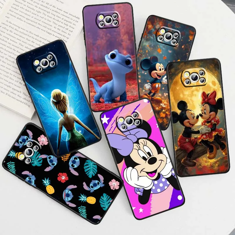 

Disney Cartoon Mickey Minne For Xiaomi Mi Poco F3 F4 F5 F6 X3 X4 X5 X6 X7 M3 M4 M5s M5 M6 GT Pro 5G Black Cover Phone Case
