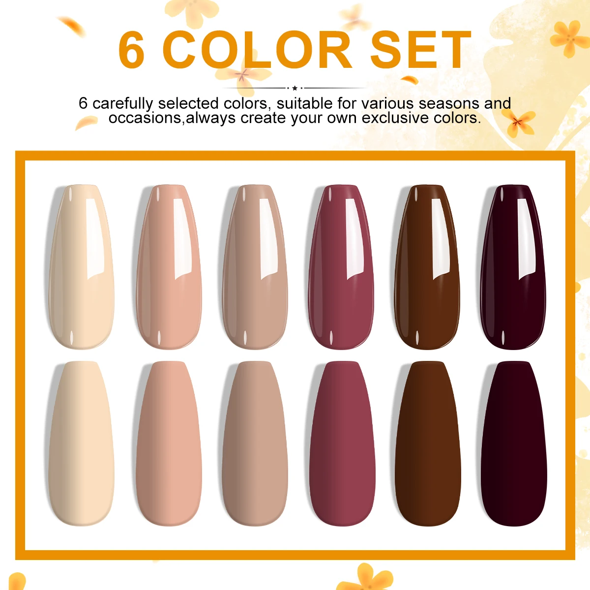 Limegirl 6PCS UV Gel Nail Art Polish Set Glitter Pink 200Colors 8ml Semi Permanent Soak Off Gel Polish Manicure UV Polish Kit