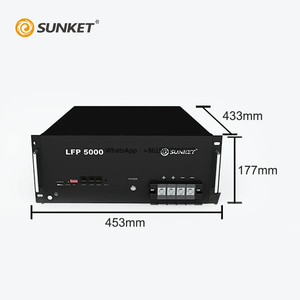 

48V 50Ah Lithium Iron Phosphate Battery 5kW Solar System Hybrid Grid Connection Home CAN Communication Port Split Type