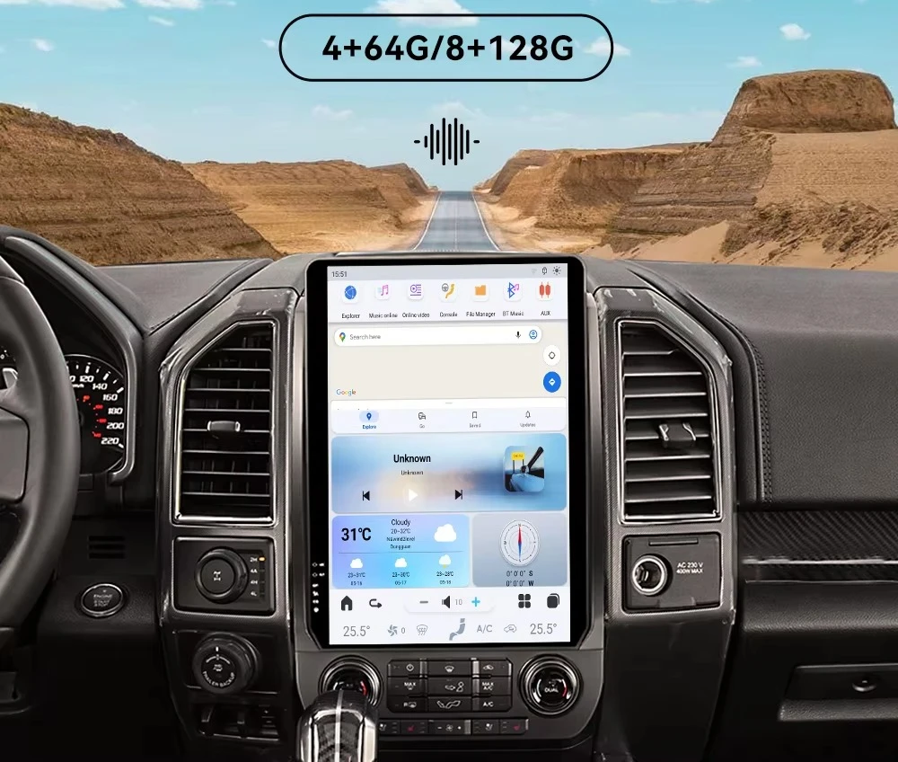 14.4'' Style Android 13 Car Radio Navigation Multimedia DVD Player Radio Video Player for F150 2015-2021 SYNC1