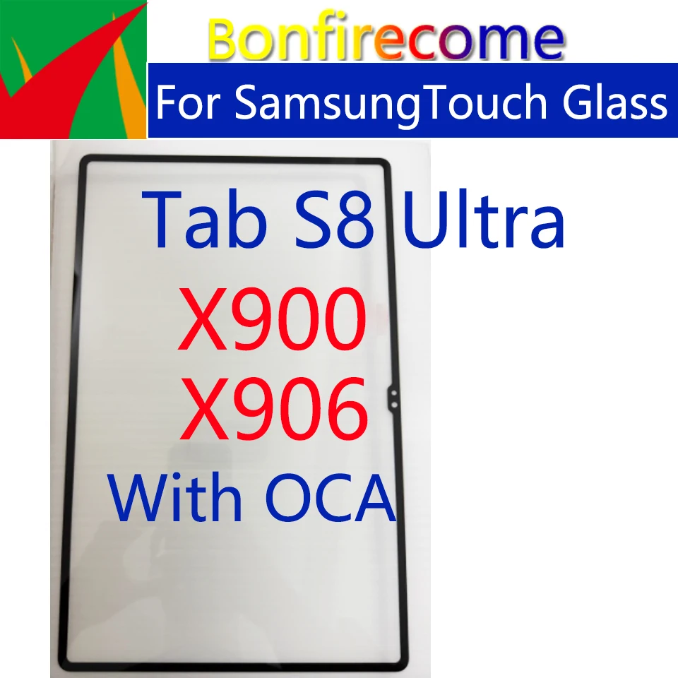 LCD Touch Screen Front Outer Glass Lens For Samsung Galaxy Tab S8 Ultra X900 X906 Replacement With OCA