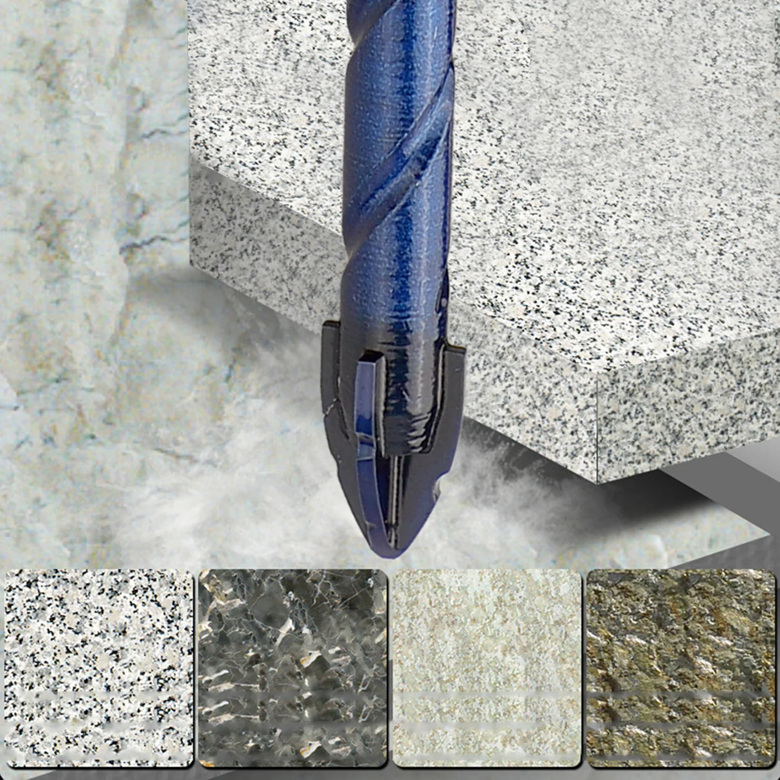 8mm Drill Bit Glass Tile Drill Bit Spiral Design Triangular Design Clean And Precise Holes High-speed Rotation