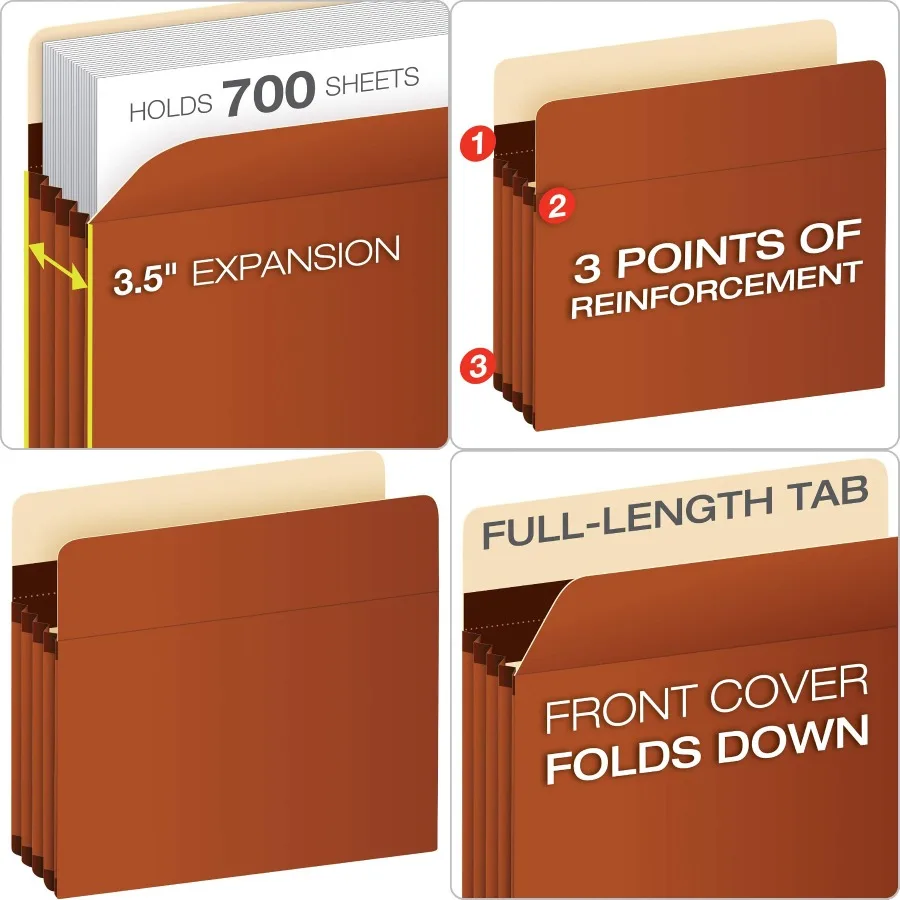 

Pendaflex Expanding Accordion File Pockets Extra Durable Expands 3.5 Letter Size Reinforced with Dupont Tyvek Material 10/Box 1
