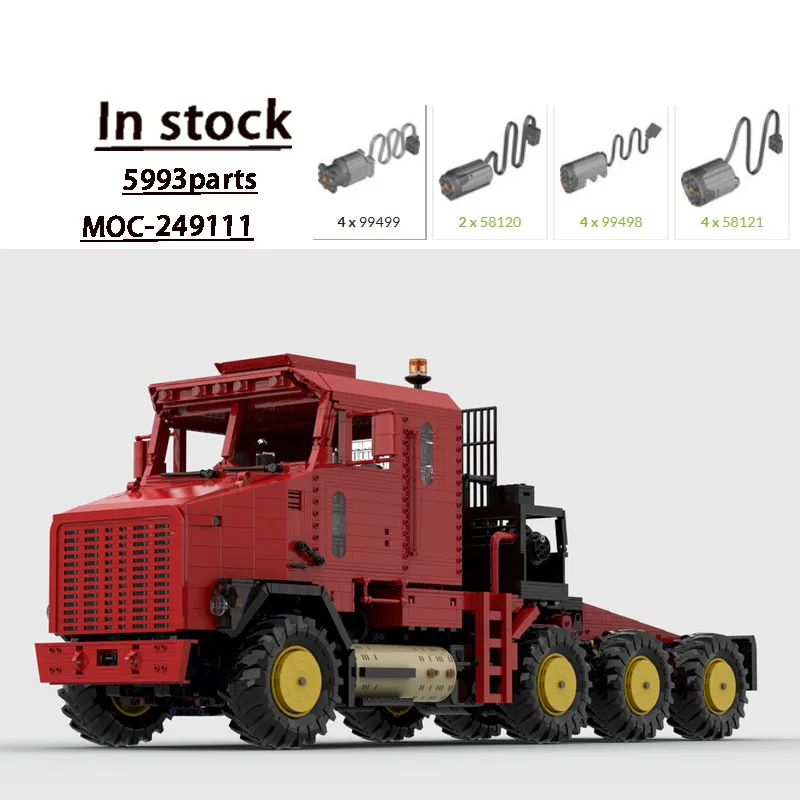 

MOC-249111 Новая модель военного специального грузовика 8x8/6 из строительных блоков, 5993 детали, MOC, подарок на день рождения и Новый год для мальчиков