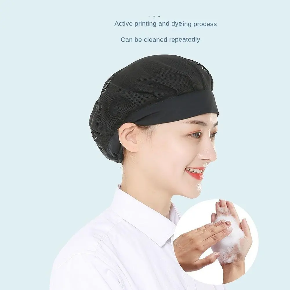 Chic Hair Nets Work Hat Work Wear Mesh Chef Hat Breathable Smoke-proof Dust Cooking Hygienic Cap Food Service