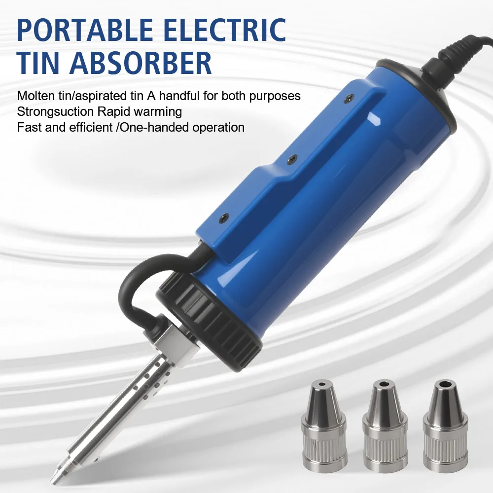 Nuova dissaldatrice automatica ADT03 con 3 ugelli di aspirazione Saldatura sottovuoto Ventosa per stagno Saldatura elettrica Rimuovi pompa portatile
