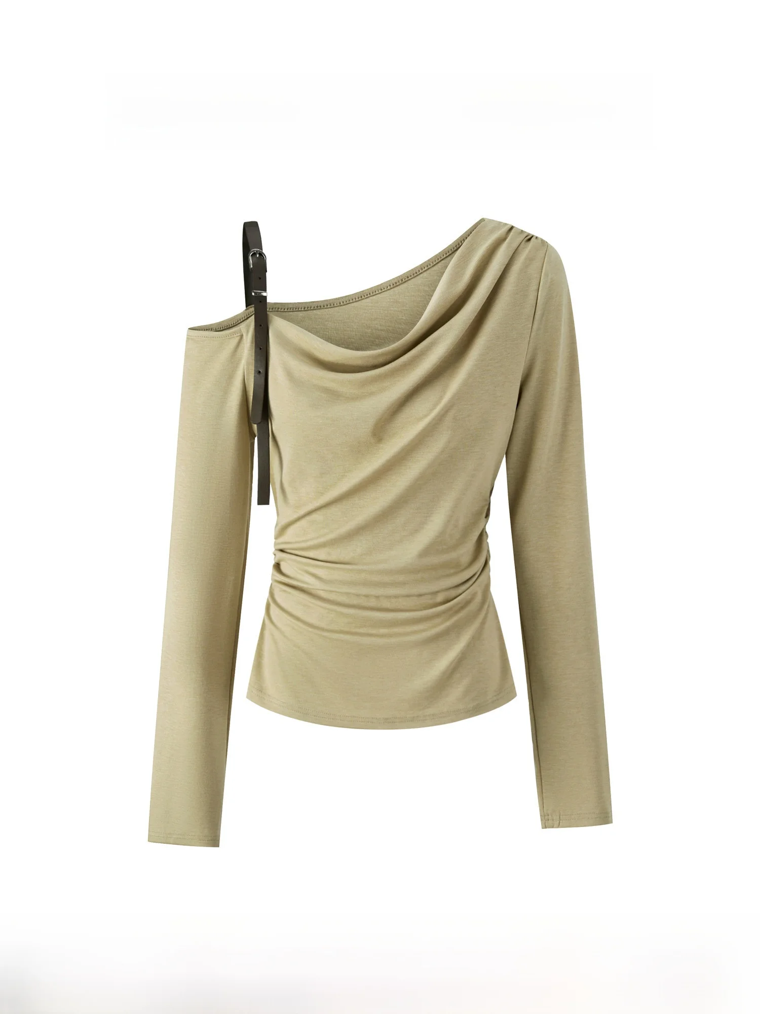 

Женская модная футболка с длинным рукавом и открытыми плечами, с эффектом утяжки талии, в стиле ретро Yanheng S