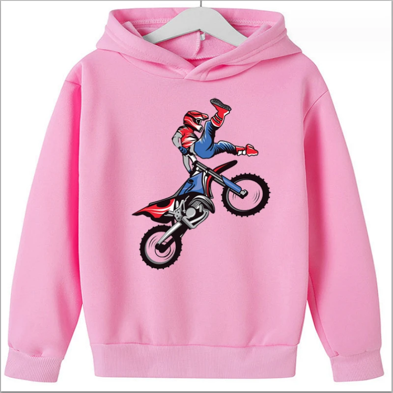 Sudadera con capucha de manga larga para niños, ropa deportiva con estampado de carreras de motos, Fitness, camisetas