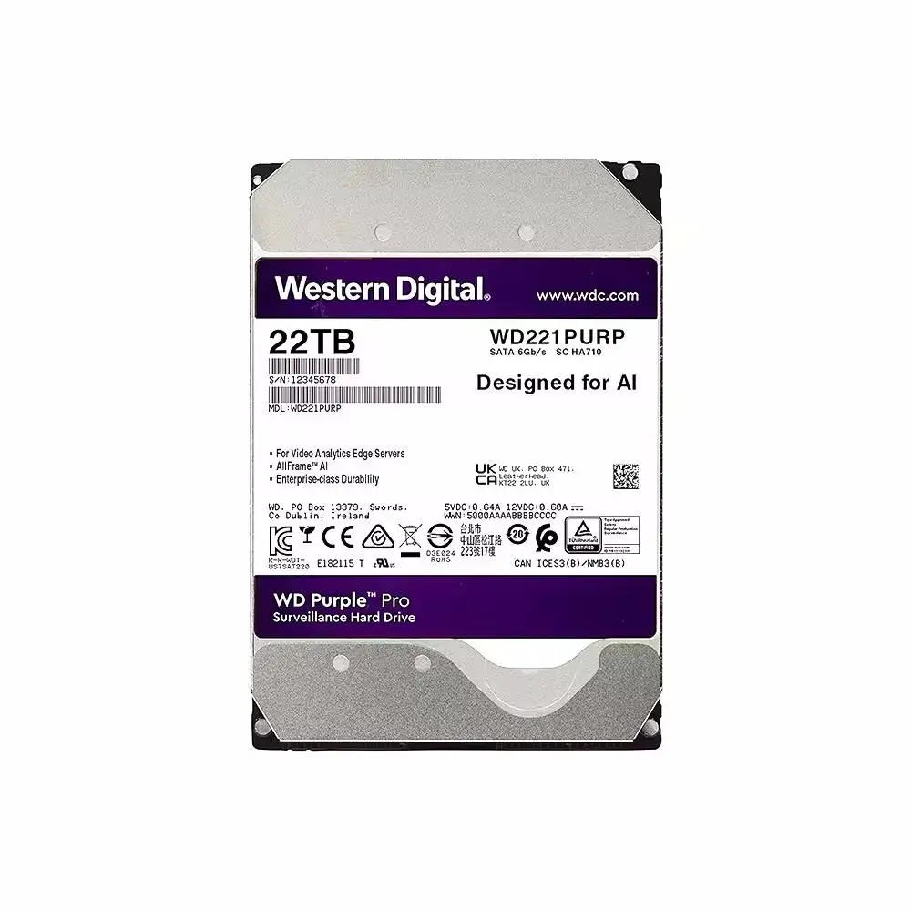 Customized high quality Hot Selling Purple Pro 18TB HDD 7200 RPM 512MB Cache SATA 6.0Gb/s 3.5