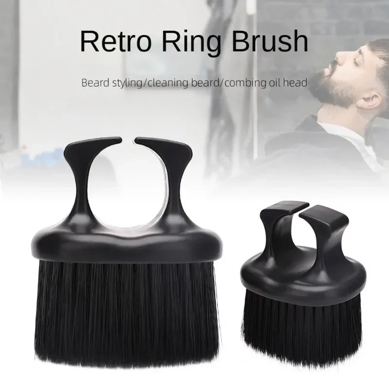 Professional Men Bristle Beard Shaving Brushes Ring Barber Hair Removal Neck Duster Cleaning Brush Salon Hairdresser Tools