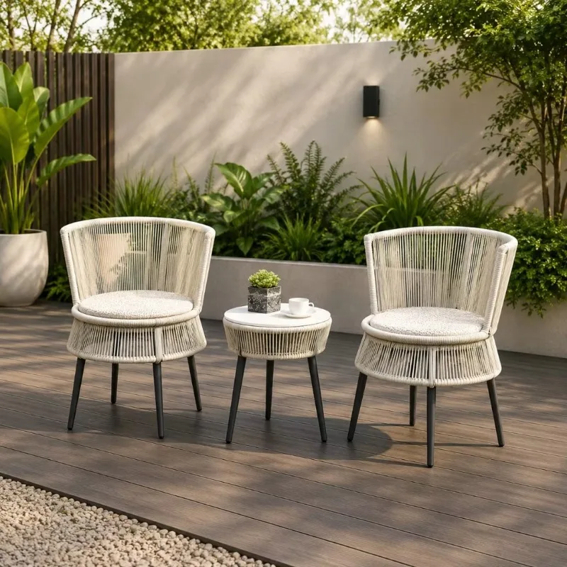 High End Waterproof Comfort Wicker Outdoor Chair Fashion Style Garden Pool Balcony Restaurant Sturdy Cozy Exquisite Practical