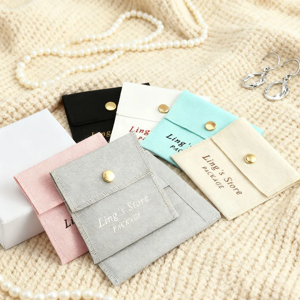 

100 шт. подарочных мешочков из хлопкового холста 8x8 см с кнопкой-застежкой, с персонализированным логотипом, для хранения ювелирных изделий, колец, серег