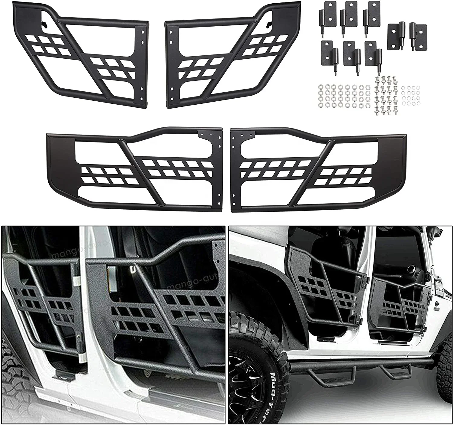 half tube doors with side mirror for jeep wrangler JK 07-17 2 door/4 door