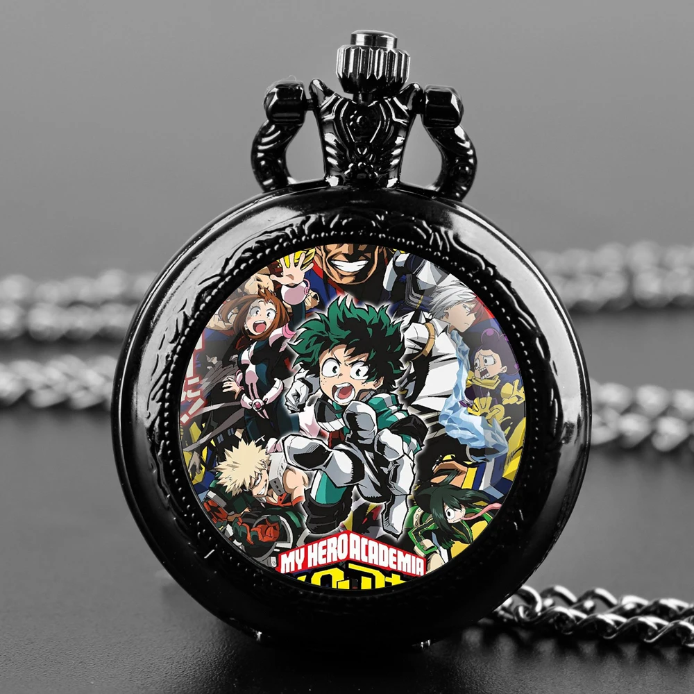 My Hero Academia Creative Design Pendant Quartz Pocket Watch Souvenir Chain Pocket Watch Arabic Numerals With Personality Gift