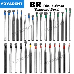 BR Tipi Diş Elmas Burs Diş Hekimliği Çilek Diş Burs Yüksek Hızlı El Aleti Dia.1.6mm Diş Hekimi Araçları 10 adet/paket