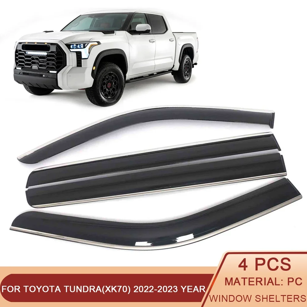 

For Toyota Tundra(XK70) 2022-2023 Car Window Sun Rain Shade Visors Shield Shelter Protector Cover Sticker Exterior Accessories