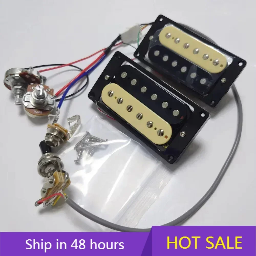 H X Shop Store--Humbucker Pickup Electric Guitar Pickup with 1V1T Switch Wiring Harness  for LP SG Guitar Replacement Parts