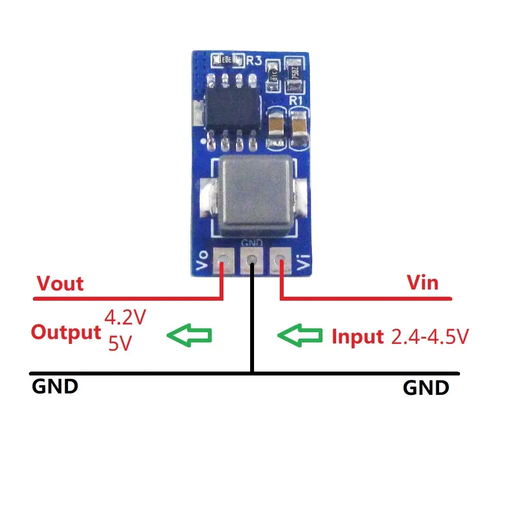 17W Synchronous Boost Regulator Module 3V 3.3V 3.7V to 4.2V 5V DC-DC Converter for Arduino PI ESP32 Wifi QC PD