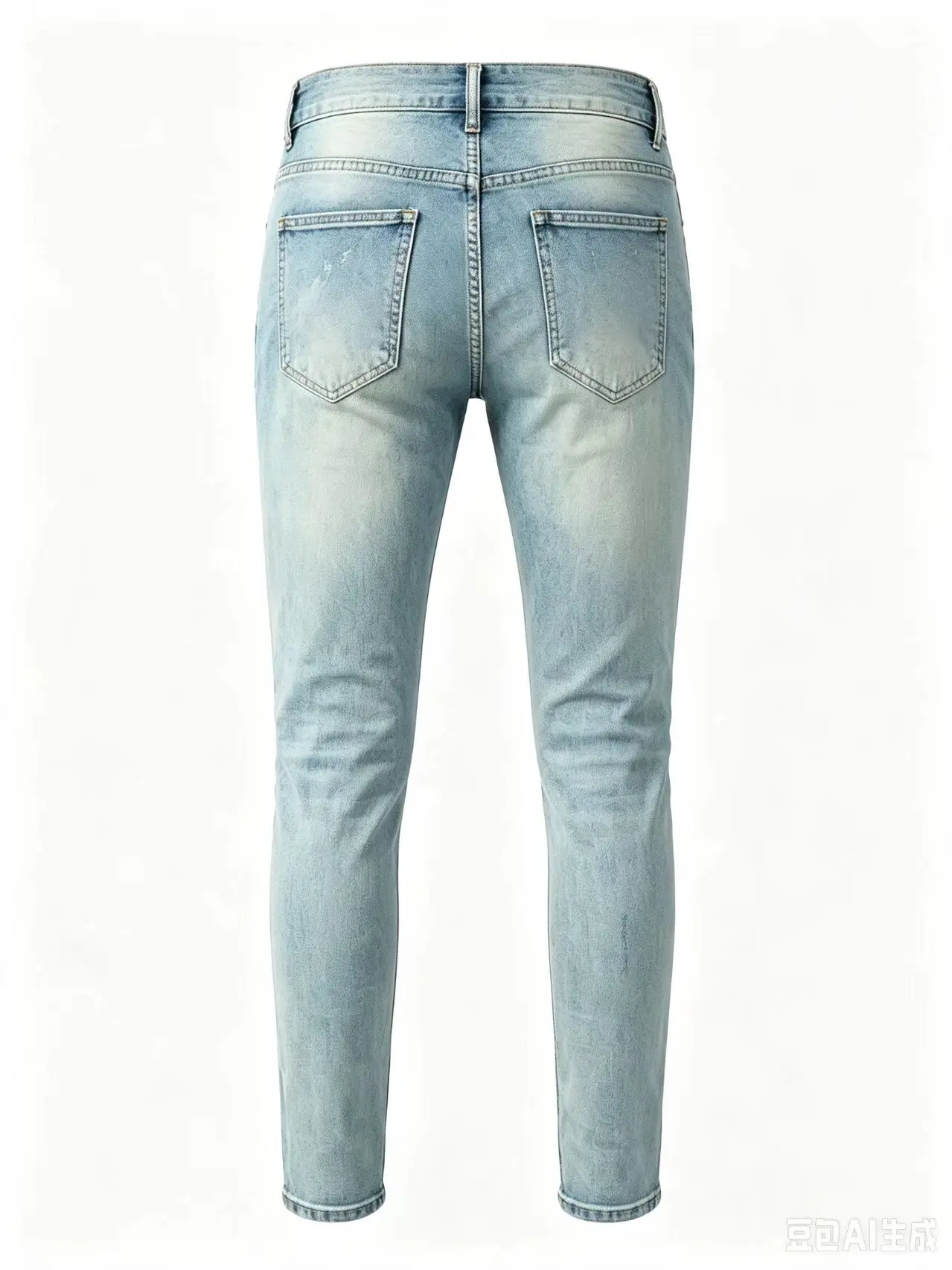 Designer fashion new men's jeans stretch slim fit perforated patch washed nostalgic light blue jeans high street hip-hop brand p