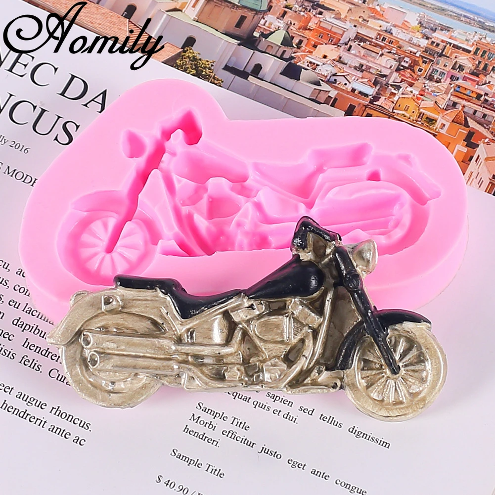 Aomily 3D Harley Motorcycle Silicone Cake Mold Sport Motorcycle Chocolate Mousse Jelly Candy Mold Pastry Soap Mould Baking Tools