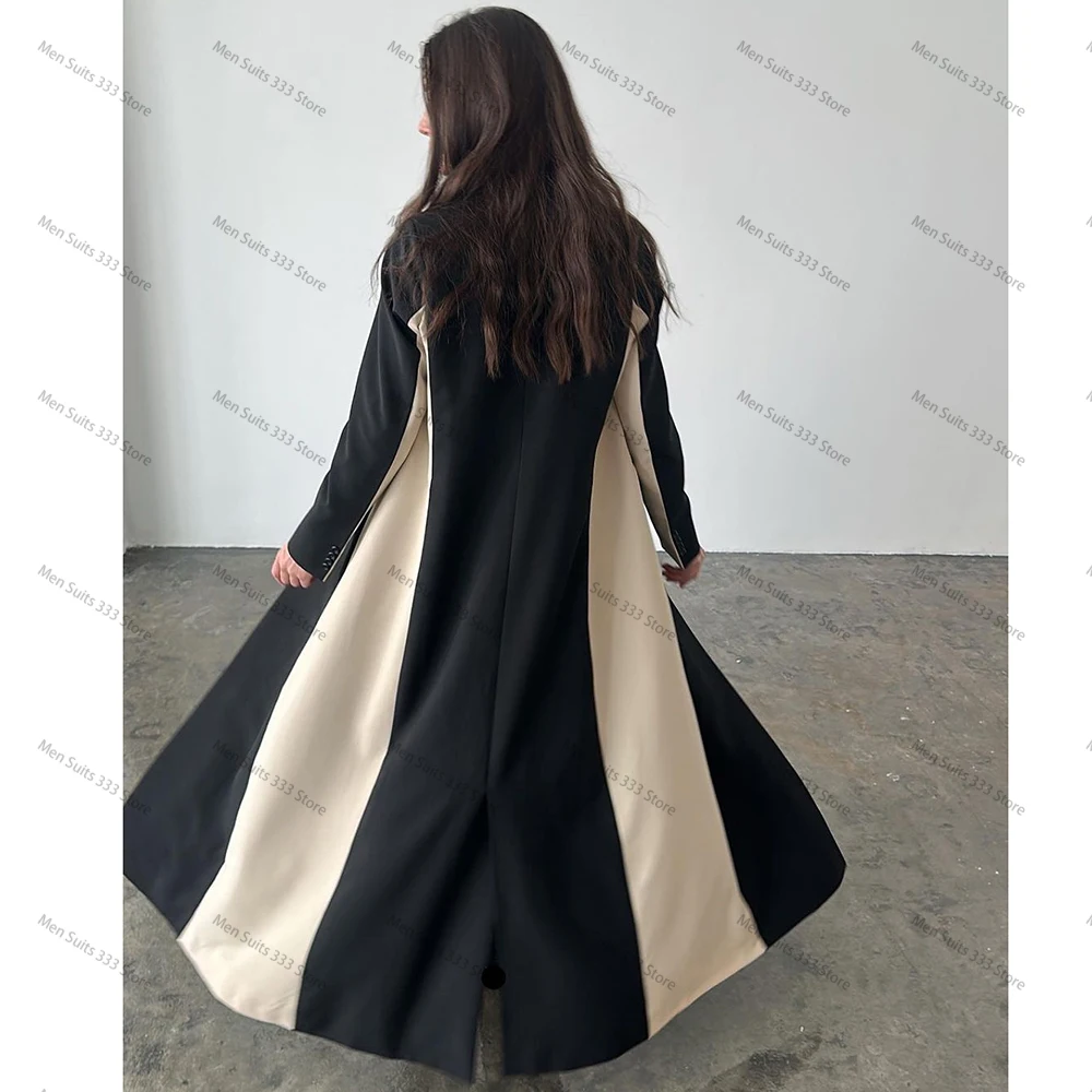 Formal Women Blazer Black and Beige Single Breasted Notch Lapel Office Lady Elegant Jacket Abayas Femme High Quality Custom 2024