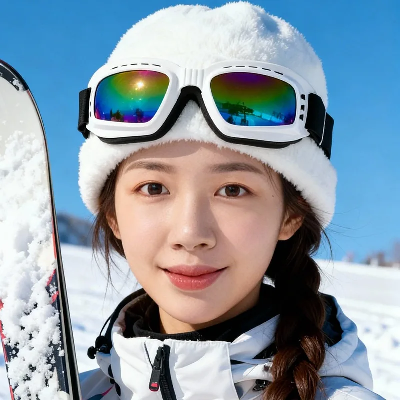 Foldable Ski Goggles - Portable Anti Fog Windproof Snowboard Glasses UV400 for Cycling Motorcycle Men Women - Compact Design