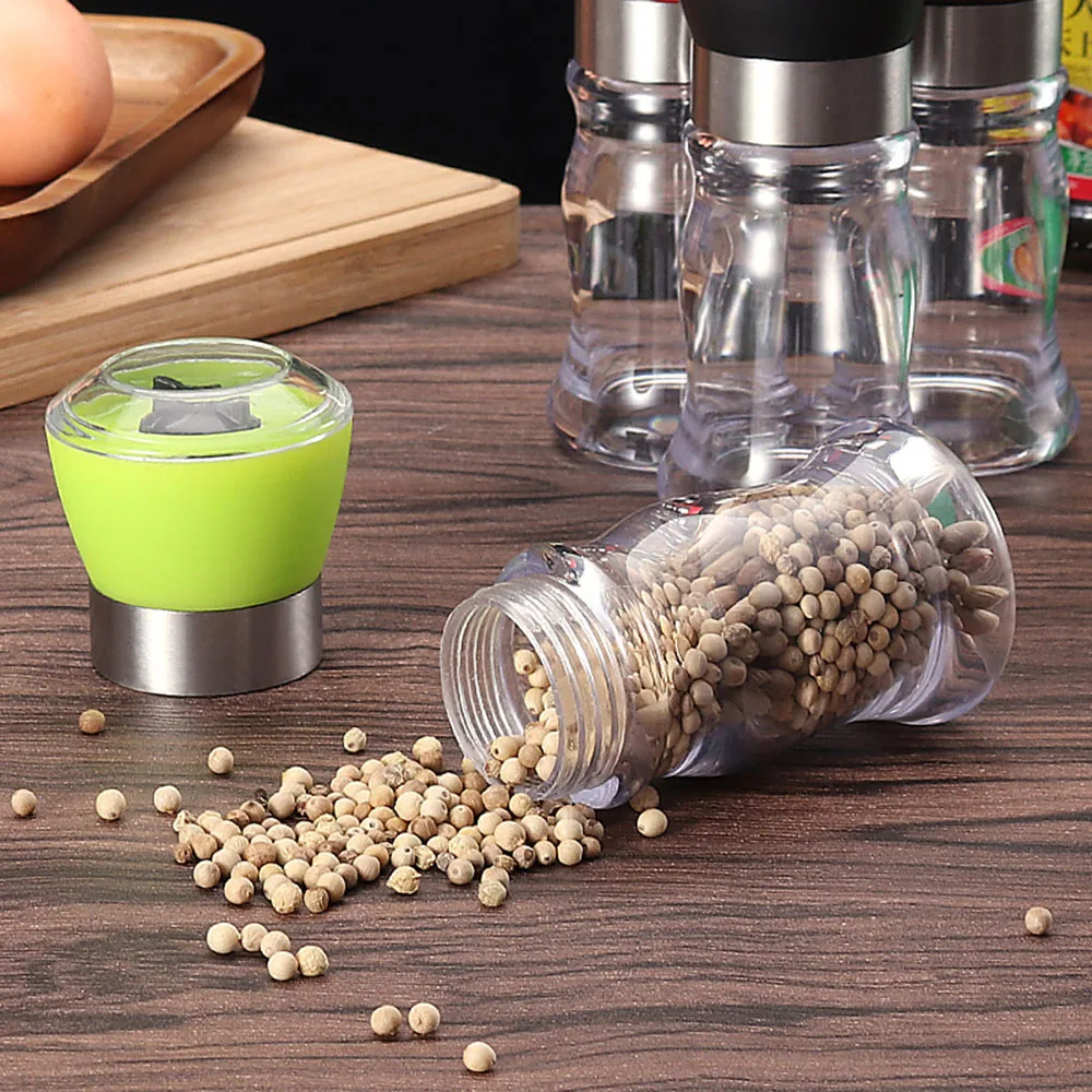 High Quality Stainless Steel Manual Salt Pepper Spice Mill Grinder With Cover Ceramic Kitchen Tools Pepper Mill Grinding Grinder